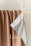 Linen Blackout Curtain with the Back Tabs and Ceiling Track Tape in Camel Brown Color