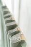 Semi Sheer Linen Curtain in Sage Green with Back Tabs and Ceiling Track Tape