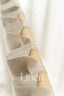 Semi Sheer Linen Curtain in Natural Light with Back Tabs and Ceiling Track Tape