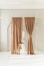 Semi Sheer Linen Curtain in Came Brown with Rod Pocket