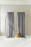 Semi Sheer Linen Curtain in Dark Gray with Back Tabs and Ceiling Track Tape
