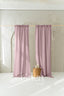 Semi Sheer Linen Curtain in Dusty Rose with Back Tabs and Ceiling Track Tape