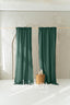 Semi Sheer Linen Curtain in Emerald Green with Back Tabs and Ceiling Track Tape