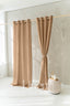 Semi Sheer Linen Curtain in Camel Brown with Grommets