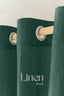 Semi Sheer Linen Curtain in Emerald Green with Grommets