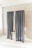Semi Sheer Linen Curtain in Dark Gray with Rod Pocket