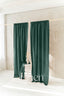 Semi Sheer Linen Curtain in Emerald Green with Rod Pocket