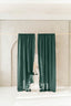 Semi Sheer Linen Curtain in Emerald Green with Rod Pocket