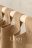 Semi Sheer Linen Curtain in Camel Brown with Tab Top