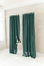 Semi Sheer Linen Curtain in Emerald Green with Tab Top