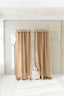 Semi Sheer Linen Curtain in Camel Brown with Tie Top