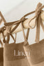 Semi Sheer Linen Curtain in Camel Brown with Tie Top