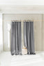 Linen Semi Sheer Curtains with Tie Top in Dark Gray Color