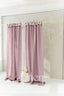 Semi Sheer Linen Curtain in Dusty Rose with Tie Top