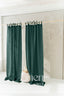 Semi Sheer Linen Curtain in Emerald Green with Tie Top