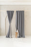 Linen Blackout Curtain with the Back Tabs and Ceiling Track Tape in Dark Gray Color (1 Panel)