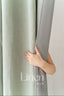 Linen Blackout Curtain with the Back Tabs and Ceiling Track Tape in Sage Green Color (1 Panel)