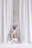 Linen Blackout Curtain with the Back Tabs and Ceiling Track Tape in White Color
