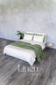 Linen Bedspread in Khaki Green Color