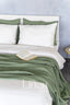 Linen Bedspread in Khaki Green Color
