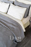 Linen Bedspread in Dark Gray Color