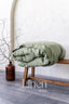 Linen Duvet Cover in Khaki Green Color