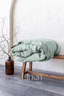 Linen Duvet Cover in Sage Green Color