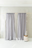 Linen Semi Sheer Curtains with the Back Tabs and Ceiling Track Tape in Light Grey color