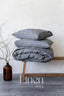 Linen Bedding Set in Dark Gray Color