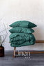 Linen Bedding Set in Emerald Green Color