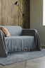 Linen Couch Cover in Dark Gray Color