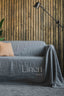 Linen Couch Cover in Dark Gray Color