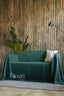 Linen Couch Cover in Emerald Green Color
