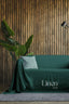 Linen Couch Cover in Emerald Green Color