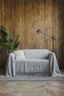 Linen Couch Cover in Light Gray Color