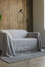 Linen Couch Cover in Light Gray Color