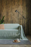 Linen Couch Cover in Sage Green Green Color