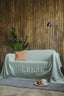 Linen Couch Cover in Sage Green Green Color