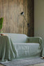 Linen Couch Cover in Sage Green Green Color