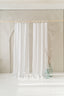 Semi Sheer Linen Curtain in White with Tie Top (1 Panel)