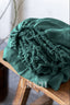 Linen Fitted Sheet in Emerald Green Color