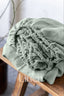 Linen Fitted Sheet in Sage Green Color