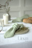 Linen Napkins Set in Sage Green Color