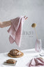 Linen Tea Towels Set in Dusty Rose Color