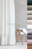 Linen Shower Curtain with Ruffled Bottom