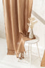 Semi Sheer Linen Curtain in Came Brown with Rod Pocket