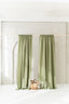 Semi Sheer Linen Curtain in Khaki Green with Rod Pocket 