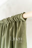 Semi Sheer Linen Curtain in Khaki Green with Rod Pocket 