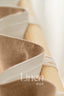 Semi Sheer Linen Curtain in Camel Brown with Back Tabs and Ceiling Track Tape
