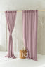 Semi Sheer Linen Curtain in Dusty Rose with Back Tabs and Ceiling Track Tape